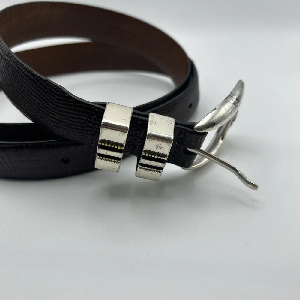 Johnston & Murphy Lizard Grain Brown Belt 38